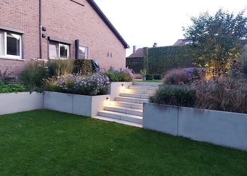 Villa, keerwanden, traptreden, L-Steine, Murs de soutènement, Garden, Retaining walls, Steps, CBS Beton